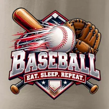 Baseballová pálka s rukavicou eat sleep repeat
