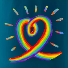 Srdce pride dúha kreslená