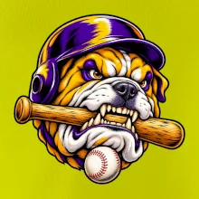 Baseballový buldok s pálkou