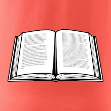 Kniha čiernobiela otvorená s textom