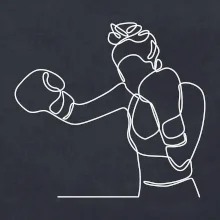 Žena boxerka jedným ťahom