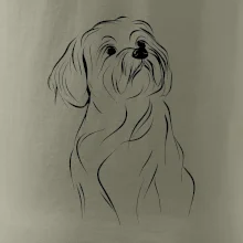 Lhasa Apso čierny nákres slabej linky