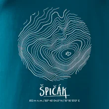 Špičák - vrstevnice v kruhu