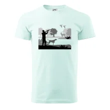 Lovec a stavač v lese