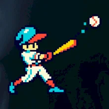 Baseballový hráč pixel art