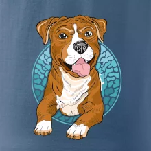 Americký staford kreslený v koliesku (Pecka design)