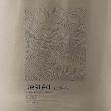 Ještěd - vrstevnice v obdĺžniku