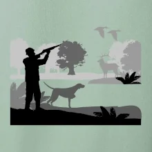 Lovec a stavač v lese