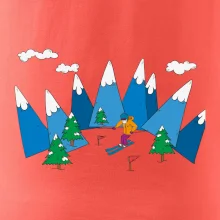 Lyžiar a farebné hory