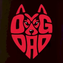 Dog dad nápis v hlavě