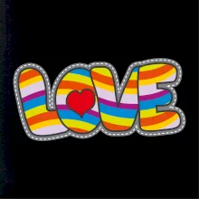 Love nápis dúhový