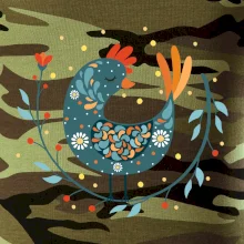 Folklór - sliepky s margarétkami