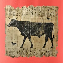 Egyptské hieroglyfy krava