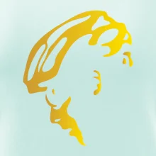 Hlava cyklista zlatá