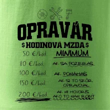 Hodinová mzda - opravár