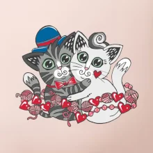 Mačky v objatí (Pecka design)