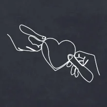 Dve ruky a srdce jedným ťahom