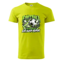 Futbalová lopta a štadión eat sleep repeat