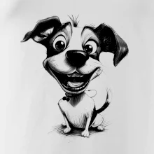 Čiernobiela karikatúra Jack Russell teriér