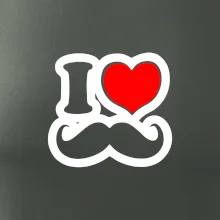 i love mustache - obrys