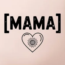 Mama nápis a srdce a slnečnice