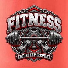 Fitness činka a závažia eat sleep repeat