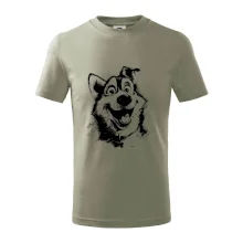 Čiernobiela karikatúra husky