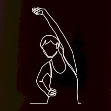 Preťahujúca sa žena jedným ťahom