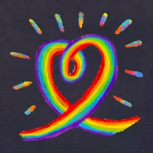 Srdce pride dúha kreslená