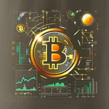 Bitcoin logo s grafmi