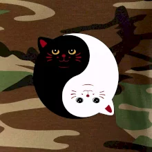 Mačky jin jang farebné