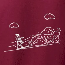 Kreslený lyžiar na horách