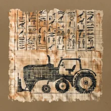 Egyptské hieroglyfy traktor