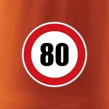 Dopravná značka - obmedzenie rýchlosti 80