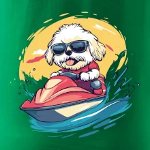 Lhasa Apso na vodnom skútri