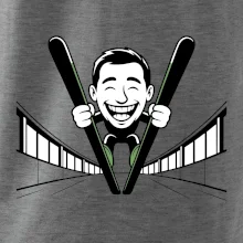 Vysmiatý kreslený skokan