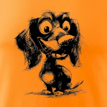 Čiernobiela karikatúra jazvečík