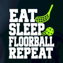 Eat Sleep Floorball Repeat - zelená hokejka