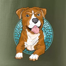 Americký staford kreslený v koliesku (Pecka design)