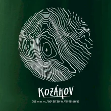 Kozákov - vrstevnice v kruhu