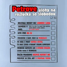 Tričko na rozlúčku s úlohami vpredu