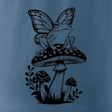 Goblincore čierna huba so žabou