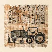 Egyptské hieroglyfy traktor