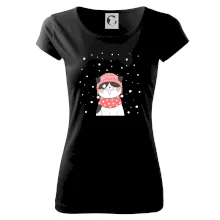 Mačka v zimnej čiapke