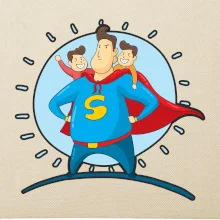 Otec superman - chlapec a chlapec Otec superman - chlapec a chlapec