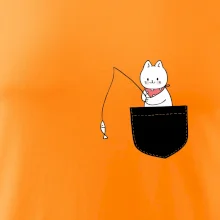 Mačka s rybou vo vrecku