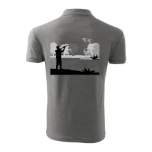 Lovec a stavač v lese