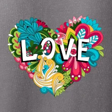 Love nápis květovaný