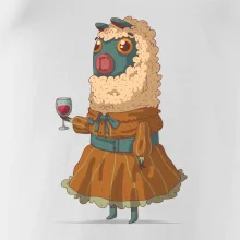 Alpaka s vínom žena