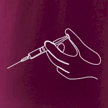 Ruka a injekcia jedným ťahom